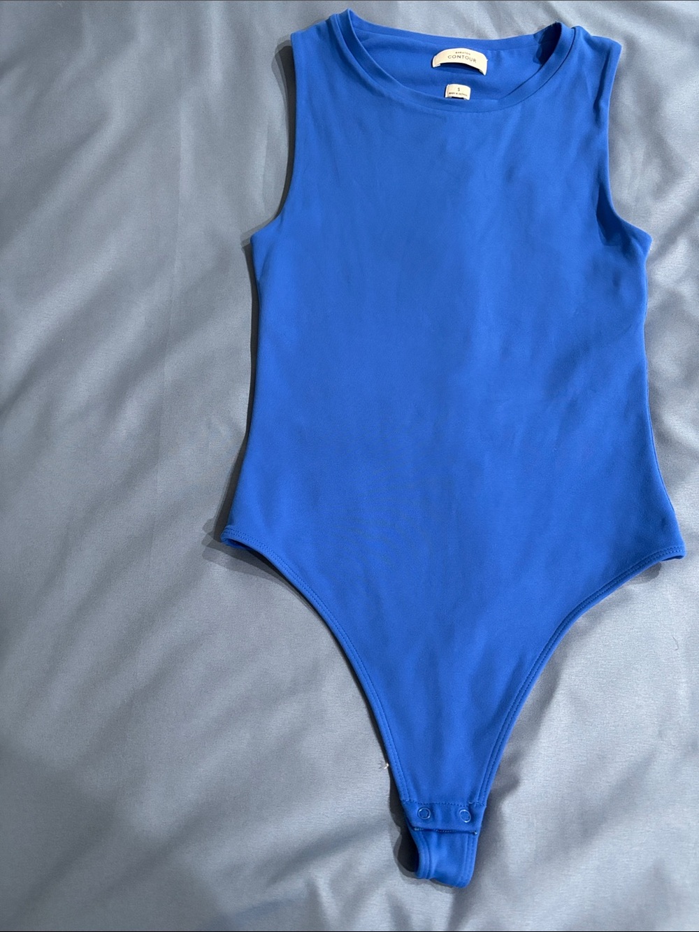 Babaton Blue Sleeveless Contour Bodysuit